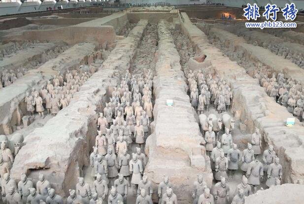 中國十大名勝古蹟，秦兵馬俑被譽為世界十大古墓稀世珍寶