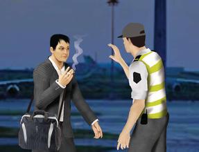 內地遊客香港機場違例吸菸