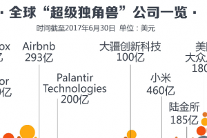 中國獨角獸公司排名 中國獨角獸企業估值排行榜