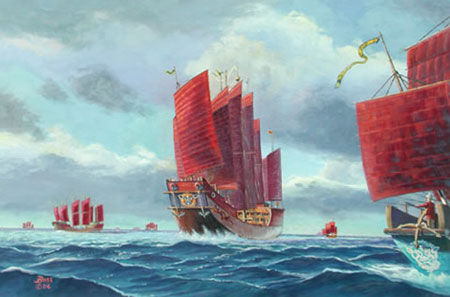 15世紀的中國海軍無疑是當時世界上最強大的海軍。在明朝重臣三保太監鄭和的率領下，中國海軍曾7次下西洋。