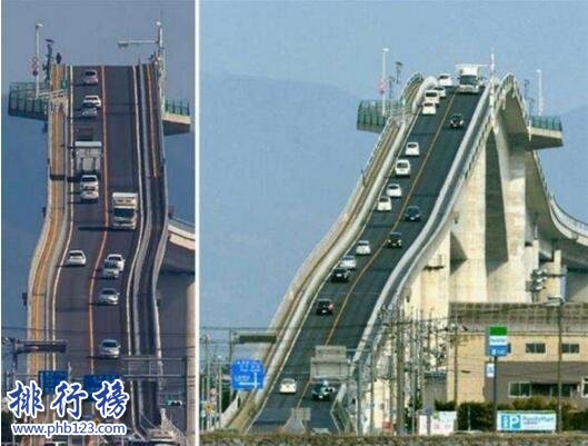 日本最陡峭大橋:江島大橋,爬坡角度堪比過山車
