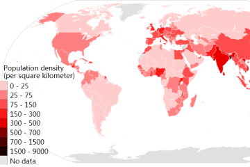 全球人口密度國家排名，世界國家人口密度排名2018