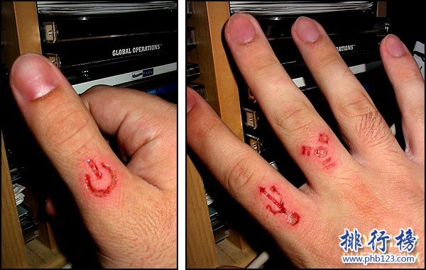 手指割肉紋身示愛圖片