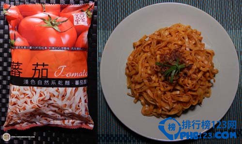 2016全球十大美味泡麵排行榜第10名：台灣阿舍淺色自然系乾麵-西紅柿風味
