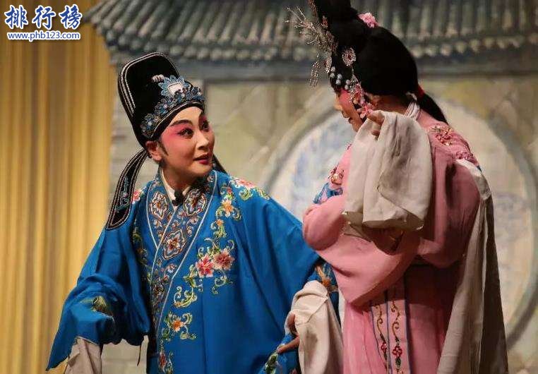 中國五大戲曲劇種：京劇、越劇、黃梅戲、評劇、豫劇