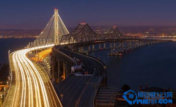舊金山 – 奧克蘭海灣大橋，東更換跨度 – 建造費用64億美元