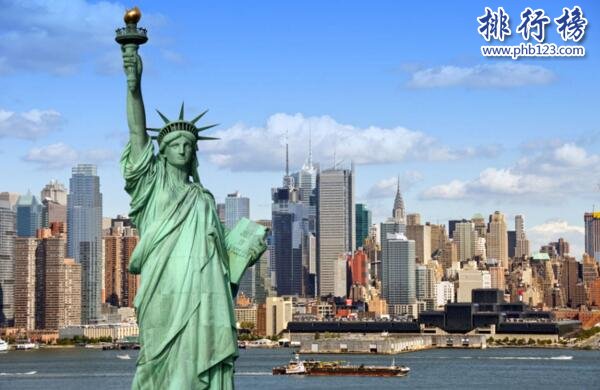 美國最大的城市:紐約(面積、人口、GDP均為全美第一)