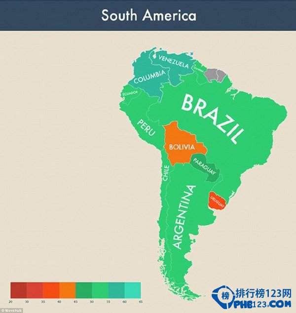 南美洲國家幸福指數較高。（圖片來源：英國媒體）