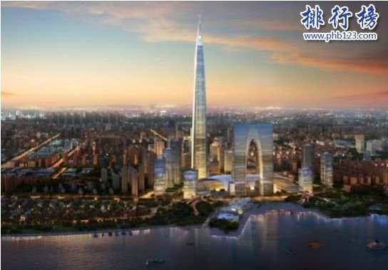 中國第一高樓排名,上海中心大廈632米即將被超越