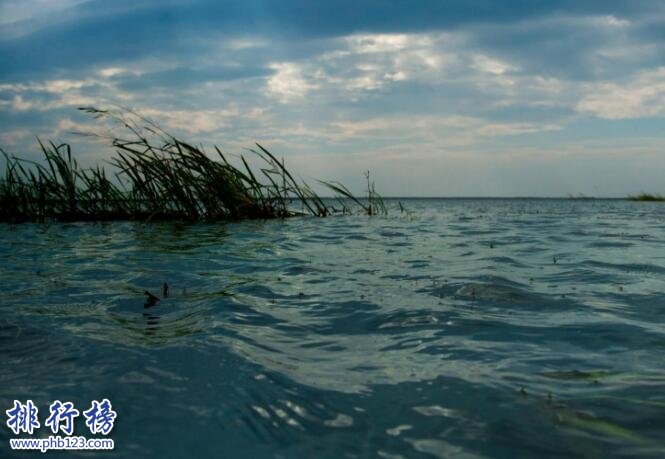 中國五大淡水湖，鄱陽湖面積為五湖之最（3960平方公里）