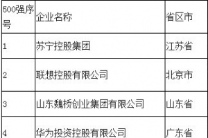 2014中國十大民營企業收入排行榜