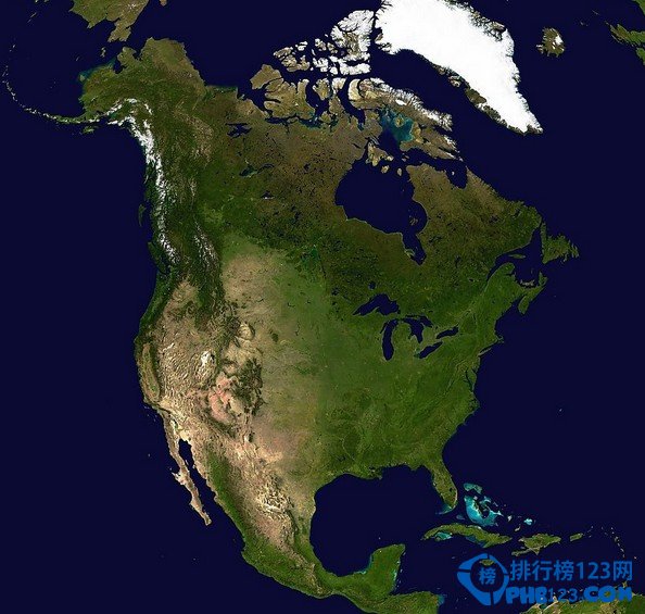 北美洲國土面積排行榜