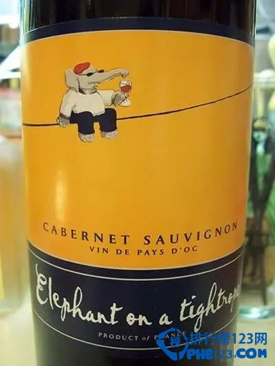 世界十大最奇特葡萄酒品牌：大象坐鋼絲Elephant on a Tightrope