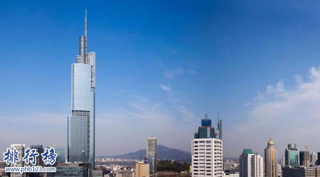 南京十大高樓排名2018 第一高樓580米你去過幾個